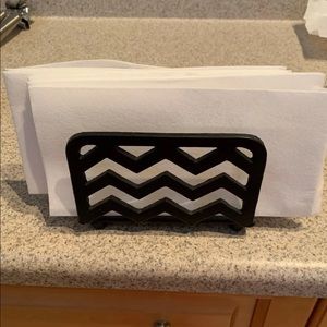 Chevron zigzag napkin holder black dining kitchen